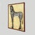 French painting of a zebra by Etiennette Johan, 1930s Mixed-media painting on canvas depicting a zebra against a yellow...