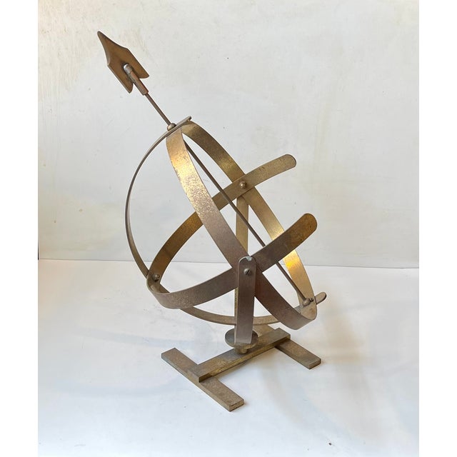 Mid-Century Modern Vintage Scandinavian Nautical Sundial in Brass, 1950s For Sale - Image 3 of 11