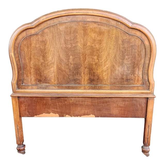 Vintage Jacobean Revival French Rounded Twin Sized Headboard and