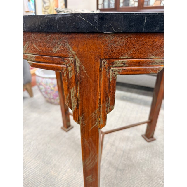 Italian Round Carved Black and White Marbletop Mosaic Specimen Table For Sale In New York - Image 6 of 6