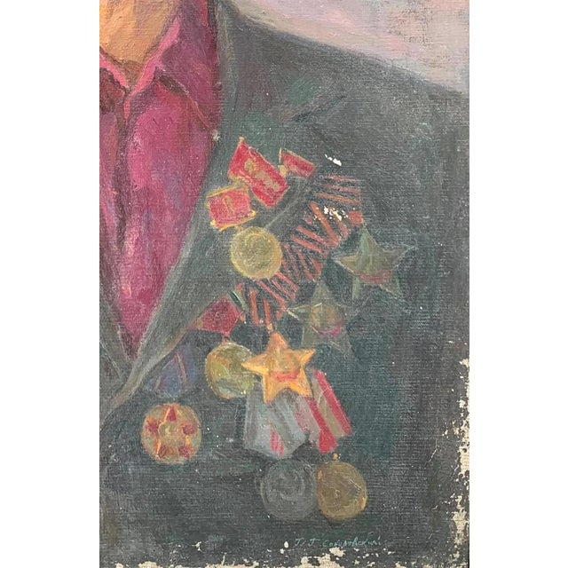 1980s Oil Portrait Painting, Ukrainian Artist, Artist Sokolovsky 1983 78-52 For Sale - Image 6 of 6