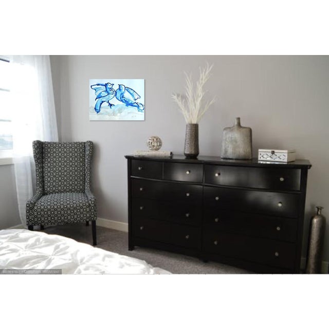 Listed artist Camille created this painting. Happy, lively, contemporary gouache on paper drawing of a toy dog. Artist ....