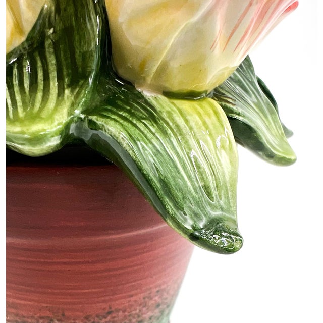 Vintage Fitz and Floyd “Forever in Bloom” Ceramic Flower Pot Lidded Jar/ Cachepot - European Cottage, Botanical, Cottagecore For Sale - Image 13 of 13