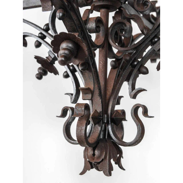 Early 20th Century Wrought Iron Church Chandelier, 1890s For Sale - Image 6 of 11