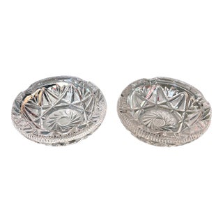 Crystal Cut Pinwheel Ash Trays - A Pair For Sale