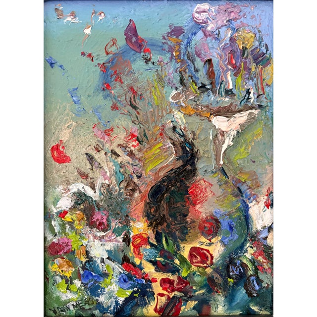 “Vase of Flowers”, Abstract Floral, Oil Painting, by Van Ness For Sale - Image 4 of 18