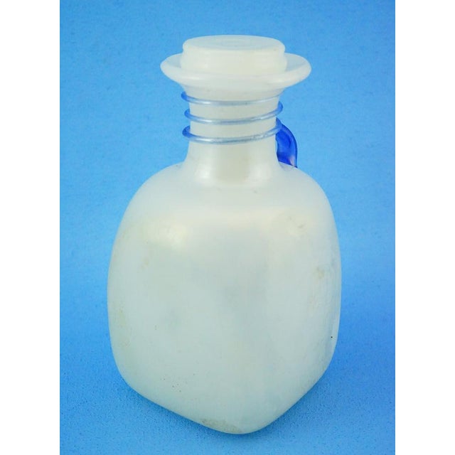 19th Century Milk Murano Glass Perfume Bottle with Blue Cameo attributed to Salviati & C. For Sale - Image 5 of 18