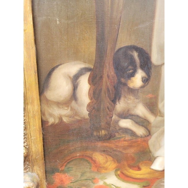 C Hermelein, Portrait of Princess Elisabeth of Prussia and Her Sons, 19th Century, Oil on Canvas For Sale - Image 11 of 18