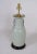 Chinese antique celedon blue and white vase table lamp with flower, buds, leave all over. SIZE: 8" * 25"H to the top of...