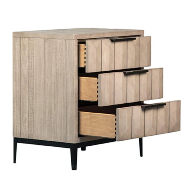 Contemporary Grey Wash Deco Bedside Cabinet For Sale - Image 3 of 6