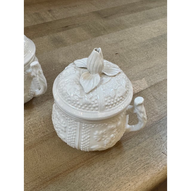 Mottahedeh Museum Reproductions “Musée Des Arts” Pot De Crème Cups + Lids, Set of Four For Sale - Image 9 of 11