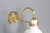 Wall Light in Brass and Opaline attributed to Stilnovo, 1950s For Sale - Image 7 of 9