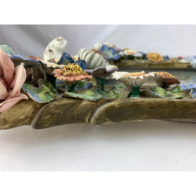 1970s Italian Painted Ceramic Mirror For Sale - Image 12 of 12