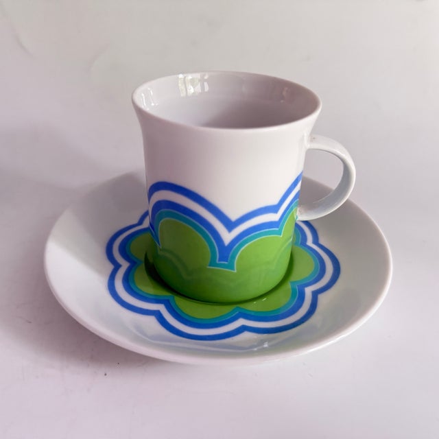 Rosenthal Berlin Coffee Cup, Saucer and Breakfast Plate by Hans-Theodor Baumann for Rosenthal Germany, 1970, Set of 3 For Sale - Image 4 of 8