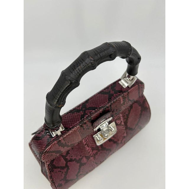Purple Gucci Purple Python Lady Lock Bag with Bamboo Handle For Sale - Image 8 of 11
