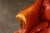 Vintage Wingback Tufted Armchair With Ottoman in Burnt Orange For Sale - Image 9 of 12