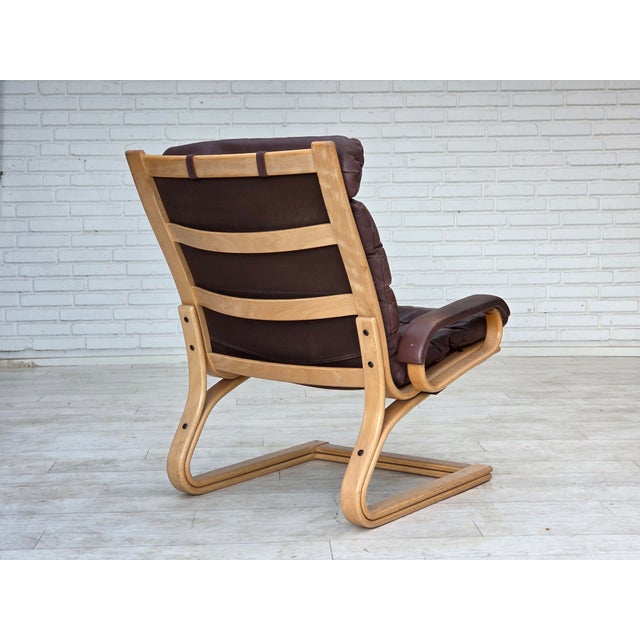 Danish Leather and Bentwood Lounge Chair by Georg Thams for Bramin, 1970s For Sale - Image 11 of 18