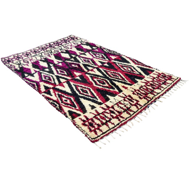 Mid 20th Century Vintage Moroccan Rug - 7'9'' X 5' For Sale - Image 4 of 13