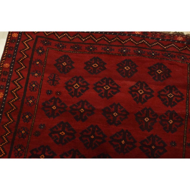 Baloch Runner 5’4” X 12’8” Red Wool Vintage Tribal Hand-Knotted Rug For Sale In Philadelphia - Image 6 of 13