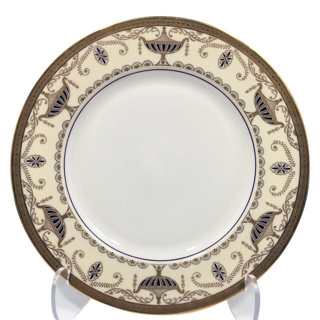 Vintage Pickard China Dinner Plate 24k Gold Banded Neoclassical Urns