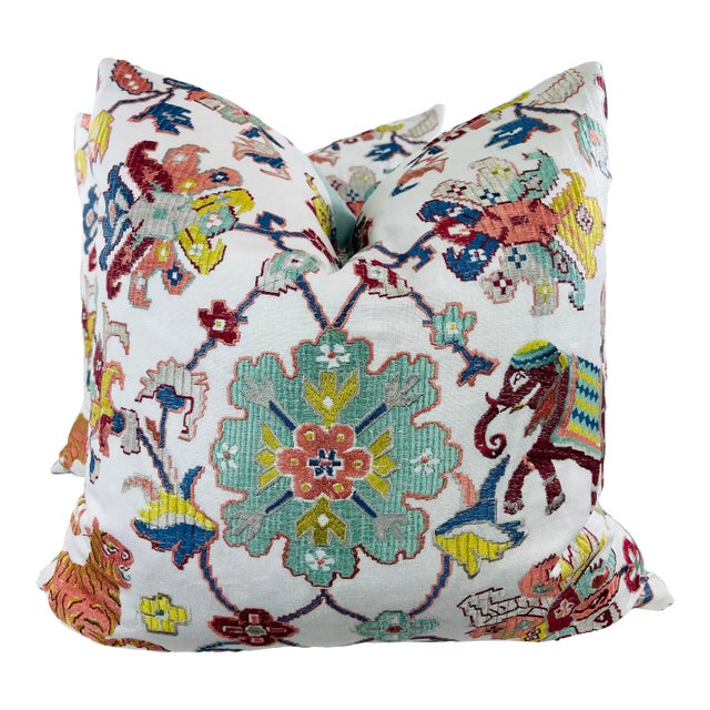 Jane Churchill "Animal Tapestry" 22" Pillows-A Pair For Sale