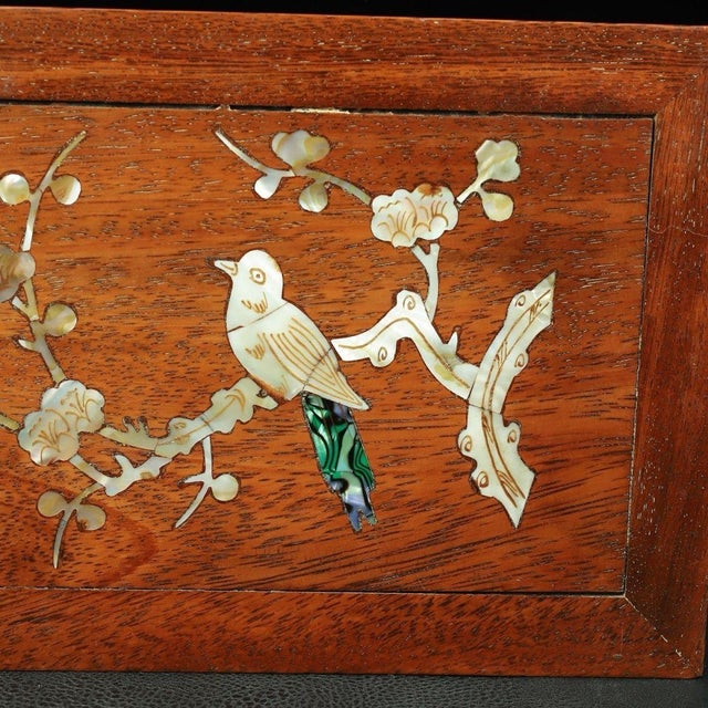 Huali Rosewood Display Stand Inlaid With Mother-of-Pearl For Sale In Los Angeles - Image 6 of 8