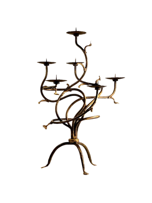 Vintage French Brutalist Candleholder, 1990