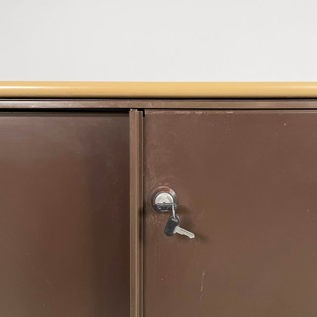Italian Brown Metal Synthesis 45 Sideboard attributed to Ettore Sottsass for Olivetti, 1970s For Sale - Image 9 of 18