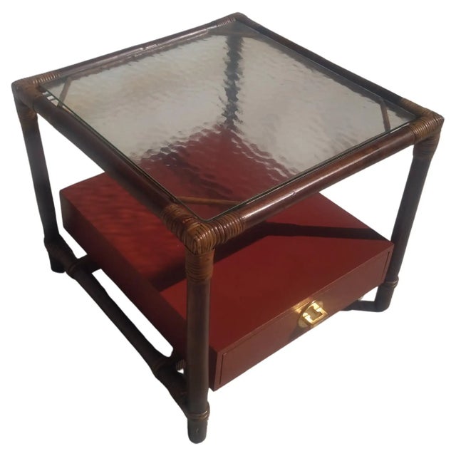 Wood John Wisner for Ficks Reed Boho Chic End Table For Sale - Image 7 of 7