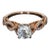 14k Rose Gold Engagement Ring With Diamond Center & Accent Stones - Size 4.75 For Sale