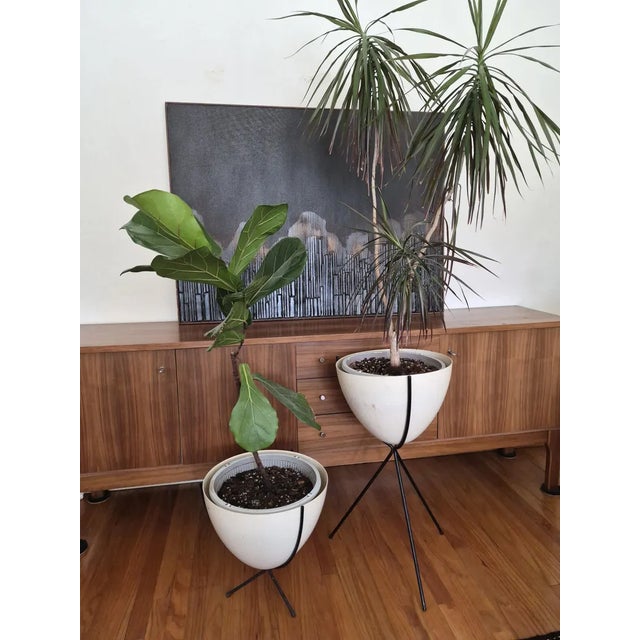 1950s Kimball Fiberglass Bullet Planters - Large and Small Set of Two For Sale - Image 13 of 13