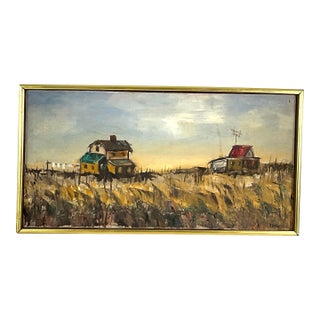 1930s Depression Era, Impressionistic Oil on Canvas – Signed Russo, Framed For Sale