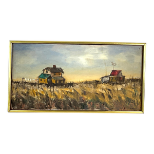 1930s Depression Era, Impressionistic Oil on Canvas – Signed Russo, Framed
