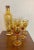 Gilt Amber Glass Vintage Decanter and Glasses Set - Set of 6 For Sale - Image 4 of 4