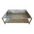Dimensions: 48l x 30 x 15.25" Rectangle Glass Lucite Gold Coffee Table Made with thick lucite rods on all sides, features...