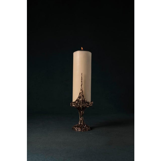 Contemporary Omnia Vanitas Vanité 37 Candelabra in Patinated Cast Bronze by William Guillon For Sale - Image 3 of 13