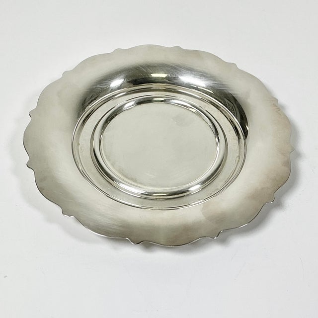 Hollywood Regency Mid-Century Hollywood Regency Boho Chic Silverplate Wine Coaster, by Oneida Silversmith For Sale - Image 3 of 8