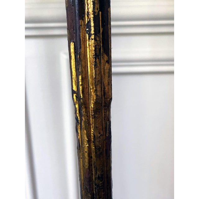 Pair of Large Japanese Carved Wood Temple Candleholders Edo Period For Sale - Image 16 of 18