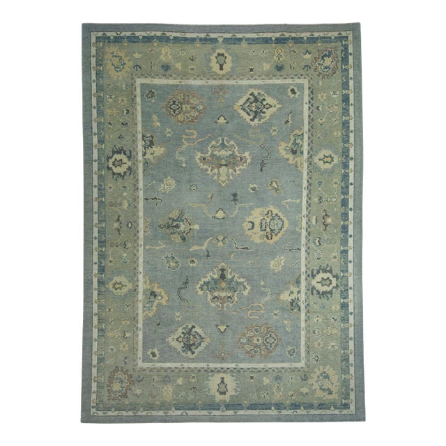 Turkish Oushak Rug 9'1" x 12'9" #18114 For Sale
