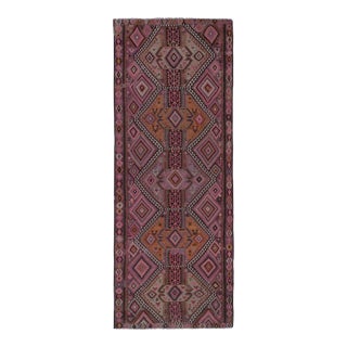 Hand Woven Geometric Turkish Oushak Kilim Wool Rug For Sale