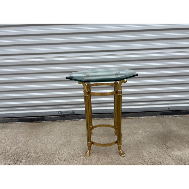 1970s Brass and Glass Side Table Attributed to La Barge For Sale - Image 9 of 11