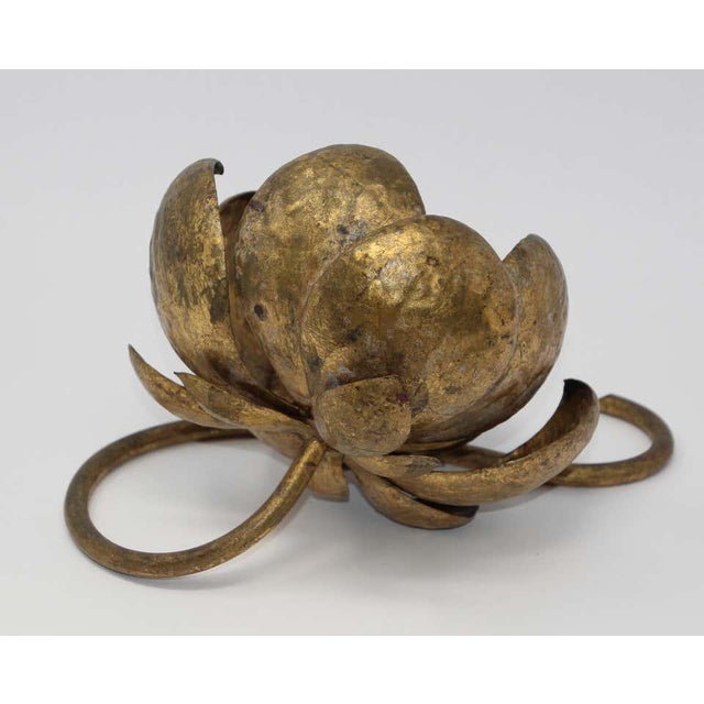 Gilt Metal Lotus Flower Sculpture by Mingazzi, Italy, 1950 Chairish
