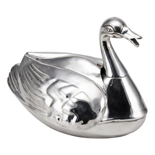Vintage Chrome-Plated Duck Paint Box, 1950s, Set of 4 For Sale