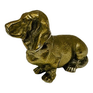 Vintage Italian Brass Basset Hound Sculpture For Sale