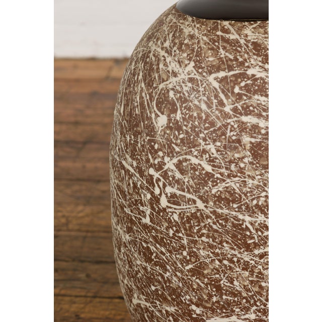 Prem Collection Artisan Vase or Object with Hand Painted Dripping Décor For Sale - Image 10 of 12