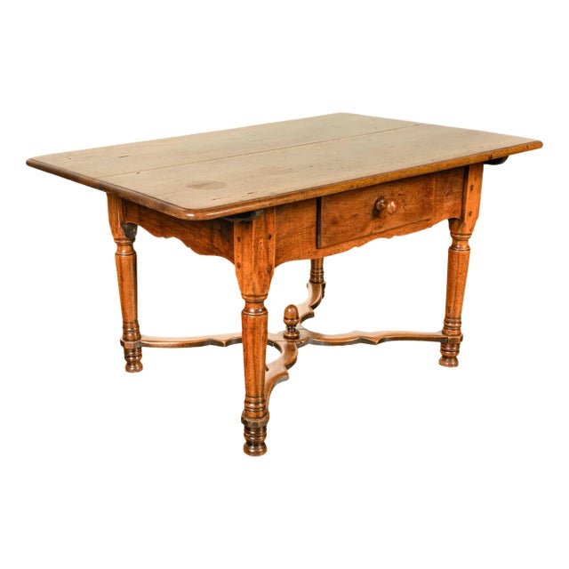 Antique French Provincial Louis XIII Walnut Farmhouse Serving Dining Table 1820 For Sale