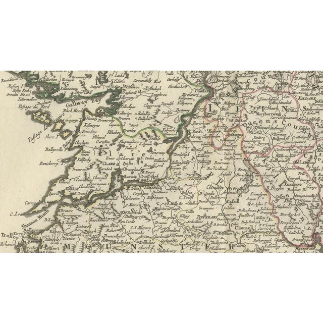 Black Antique Kingdom of Ireland Map from De Vaugondy, Venice, Italy, 1778 For Sale - Image 8 of 11