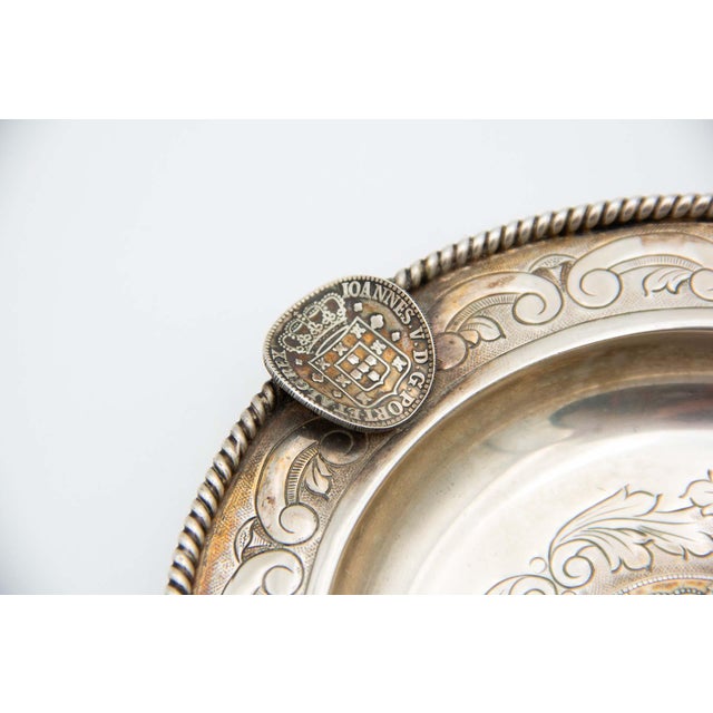 Circular Silver Ashtray with Engravings, in Very Good conditions. Designed 1980 to 1989 This piece has an attribution...