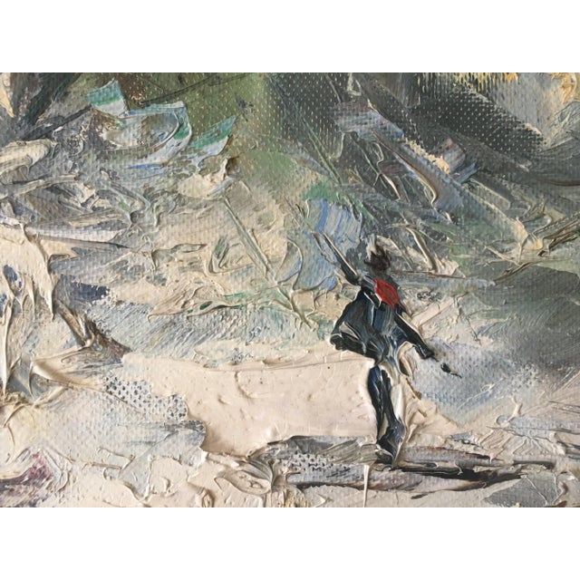 Large Forest Oil Painting on Canvas, 1950 For Sale - Image 4 of 13
