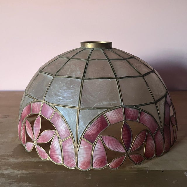 Vintage Capiz Lampshade with Butterfly Detailing For Sale - Image 11 of 13